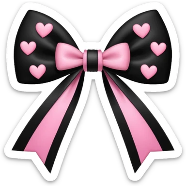 BLACKPINK-inspired gothic bow ,  hearts, black and pink, cute,  sticker