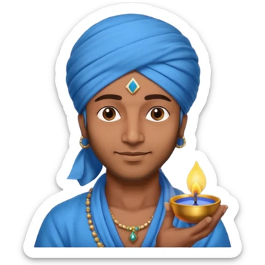 diwali man with blue turban and diwali sticker
