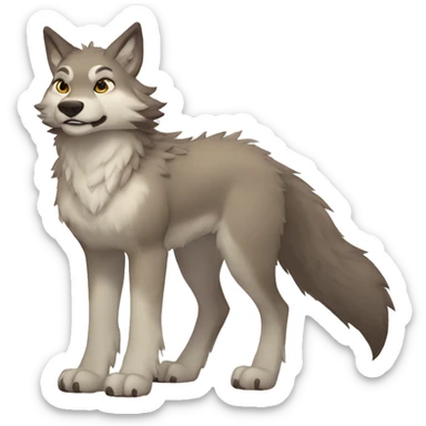 Anthro Fionbri-Falvie-wolf (full body) sticker