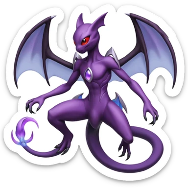 Mewtwo-Darkrai-Yveltal-Lunala-Fakémon-hybrid-creature (full body)  sticker