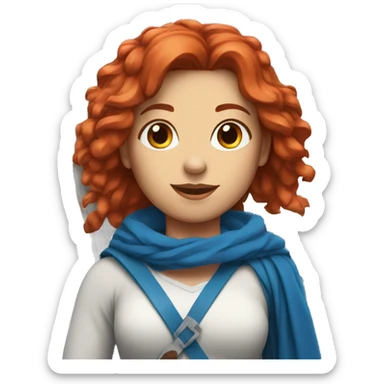 a red hair female on everest and greek flag sticker