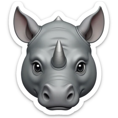 cinematic-noble-rhinoceros-portrait-emoji,-poised,-with-a-massive,-powerful-build-and-a-thick,-hide-of-slate-gray,-deep-set-soulful-piercing-eyes,-simplified-yet-sharp-and-sophisticated-features,-highly-detailed, with large black eyes sticker