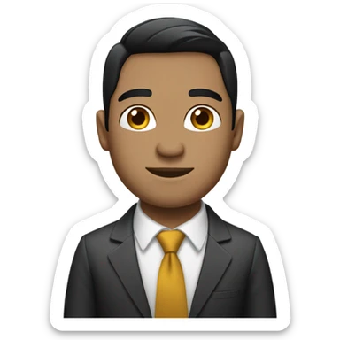 business man short straight black hair middle part sticker