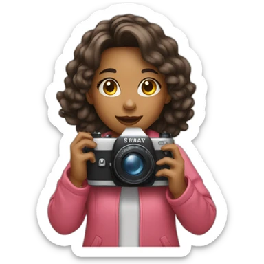 cute girl with camera sticker