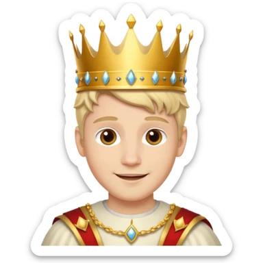 young white prince with crown,  sticker