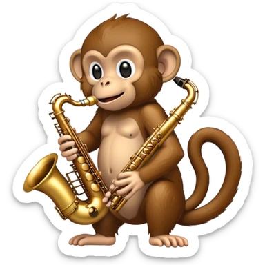 A monkey who play saxophone  sticker