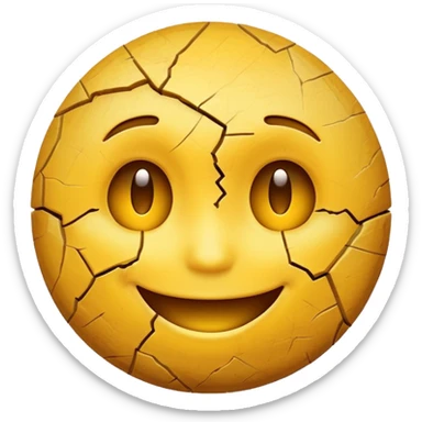 Cracked smiling face emoji sticker