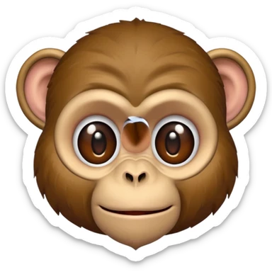 make a creepy monkey with a human face sticker