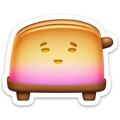 Pink ombre toaster with GLITTER and bread  sticker