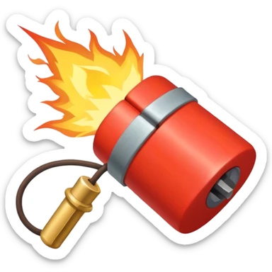 Bundle of dynamite with lit fuse  sticker