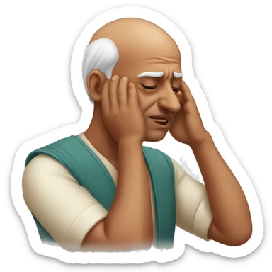 balding indian man facepalming sticker