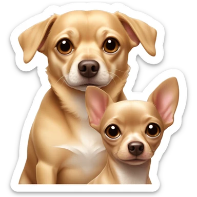 Very fat light tan chihuahua and chocolate tan dashchund sticker