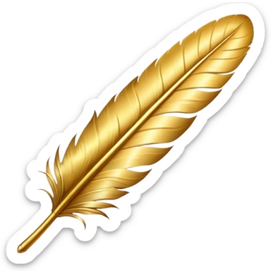 Create a beautiful golden feather sticker