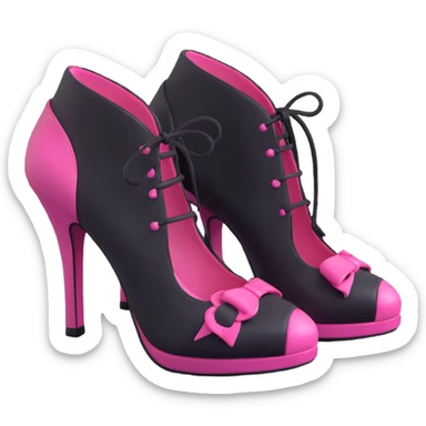 BLACKPINK-inspired gothic shoes, no hearts, black and pink, cute  sticker