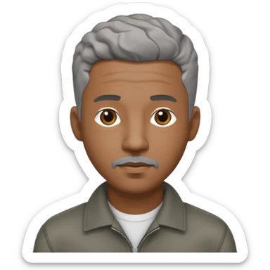A cool debinaire black man with a very short wavy gray haired crew cut and a very short trimmed goatee. sticker