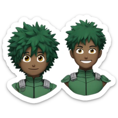Deku en tenu de héro my hero academia sticker