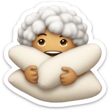 Holding a pillow goodnight sticker