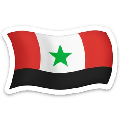 Independent Syria flag with 3 red stats in the middle sticker