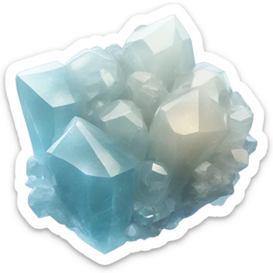 Clear cluster of quartz light blue sticker
