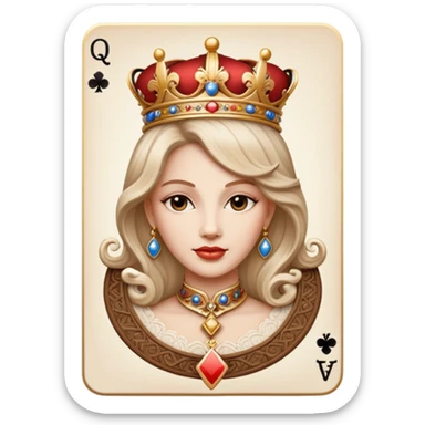 head of queen of clubs sticker
