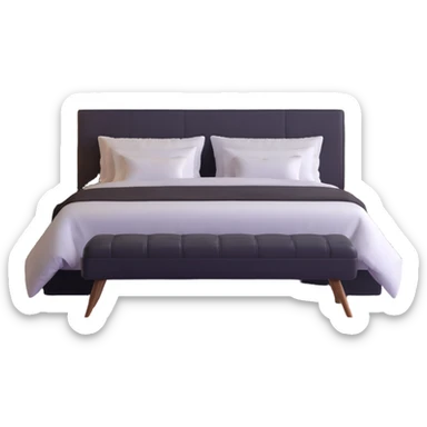 spacious modern bedroom with elegant furniture, mood lighting, king bed, stylish decor sticker