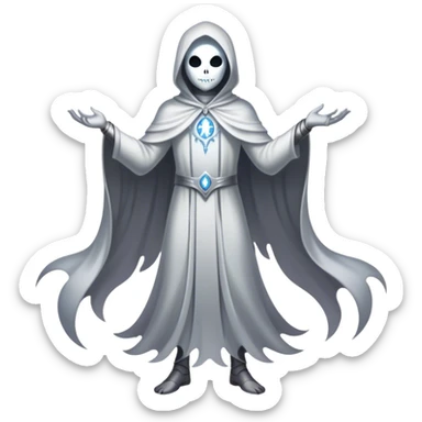 Full body, Cinematic and Ultra realistic 32k HD hauntingly beautiful specter with Balanced features, highly detailed, glowing with silver light, high shine, remembrance, a painting of white silver, fanciful, enchanting. The image is so lifelike it could leap off the canvas at any moment sticker