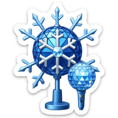 An emoji that represents the K-pop group Seventeen and also symbolizes my personal icon ❄️, along with a Seventeen-related 💙and 🪩🎤💎element of your choice reflecting the group's concept." sticker
