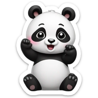 panda blowing away a kiss off his hand sticker