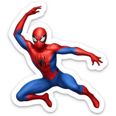 Spider-Man superhero in classic red and blue costume sticker