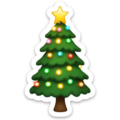 Christmas tree with lights  sticker