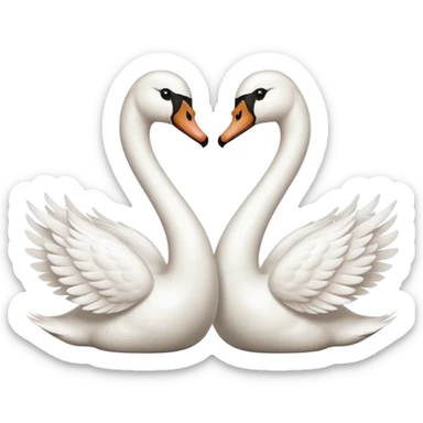 Two swan in love gracefully sticker