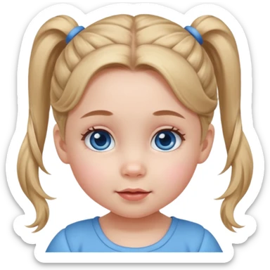 baby girl with ponytails hairstyle  sticker