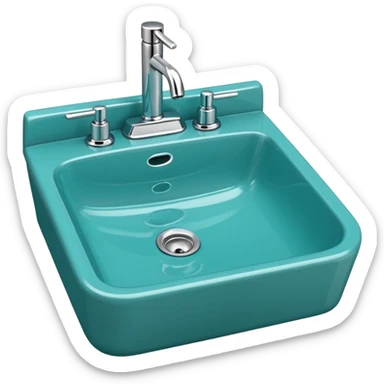Teal salon sink sticker