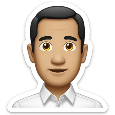 joko widodo wearing a white shirt sticker