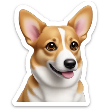 Corgi jack Russel mix no white fur sticker