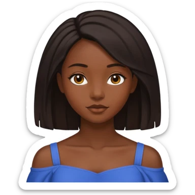 A pretty darkskin black girl with 4c type shoulder length hair  sticker