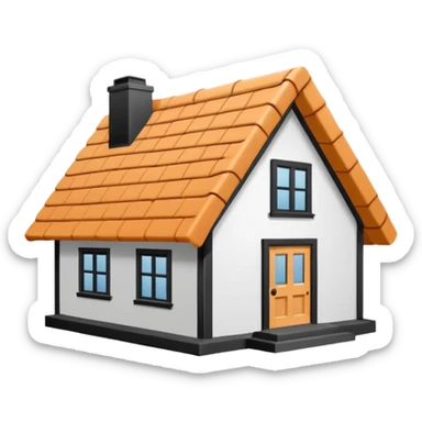 Ultra minimal monoline icon of a house with a simple loop knot integrated into the roof’s line, single consistent stroke weight, vector icon style, pure black line on white, optimized for UI/SF Symbols, minimal detail, crisp edges sticker