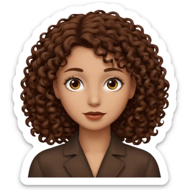 Sou morena, meu cabelo cacheado castanho médio escuro e meus olhos é castanho escuro sticker