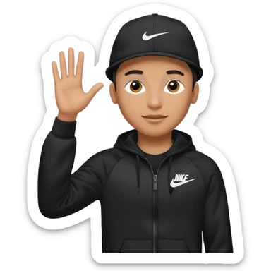 Ragazzo mulatto col cappello Nike e tuta Nike cha saluta sticker