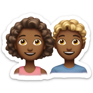 Two cousins being in the sun sticker