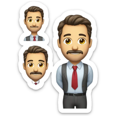 Sr con barba canoso contento y con corbata sticker