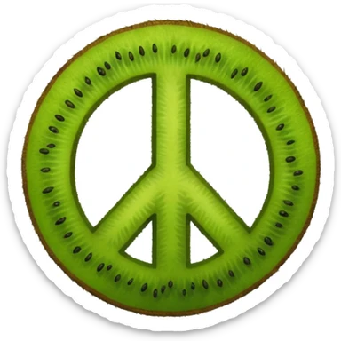 Peace sign hand emoji but its kiwi skin sticker