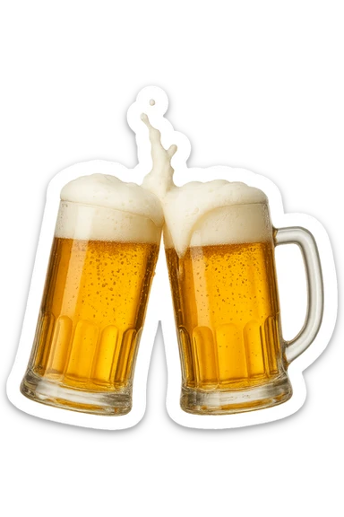 2 drink che fanno brindisi di birre senza mani realistiche sticker