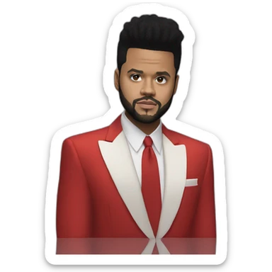The weeknd in red suit sticker