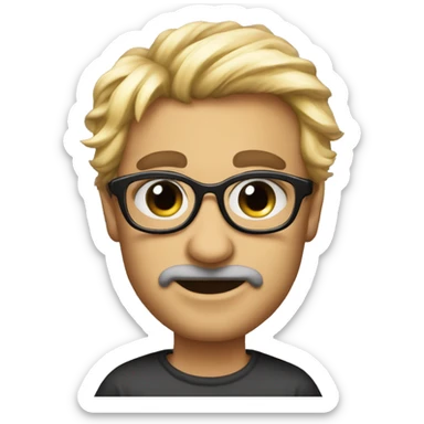 Uomo con occhiali e baffi coquette  sticker