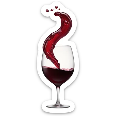 red wine pouring into a heart sticker
