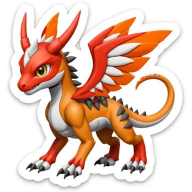 Meloetta-Wargreymon-Guilmon-Agumon-Pokémon-Digimon-Fakémon-fusion-hybrid-creature sticker