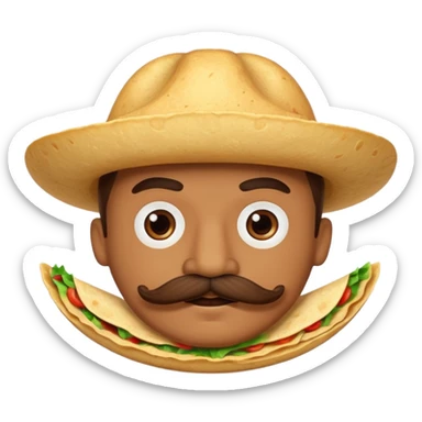  tortilla with a  mustache, no handlebar corners on the mustache sticker