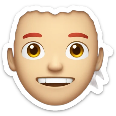japanese-red-spiked-haired-guy, sharp-teeth sticker