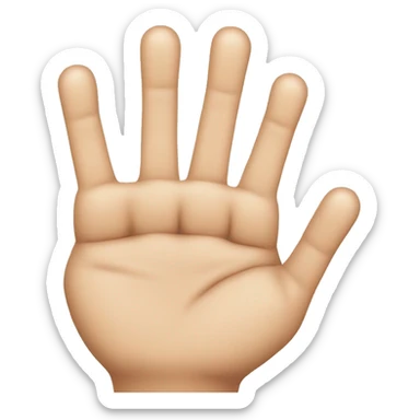 a hand with the 3rd and 4th fingers crosseing over each other sticker